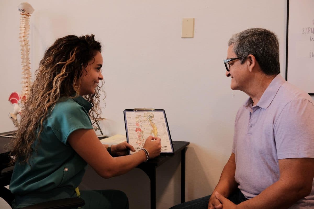 Chiropractor treating a patient